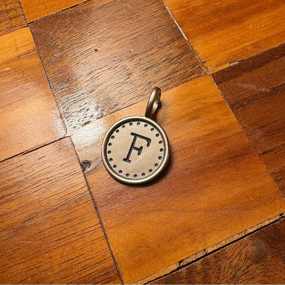 Sterling Silver Initial F Pendant Charm